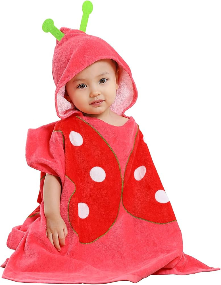TONWHAR Kids Bath/Pool/Beach Hooded Poncho Towel - Cartoon Animal Pattern Cotton Beach Towel for ... | Amazon (US)