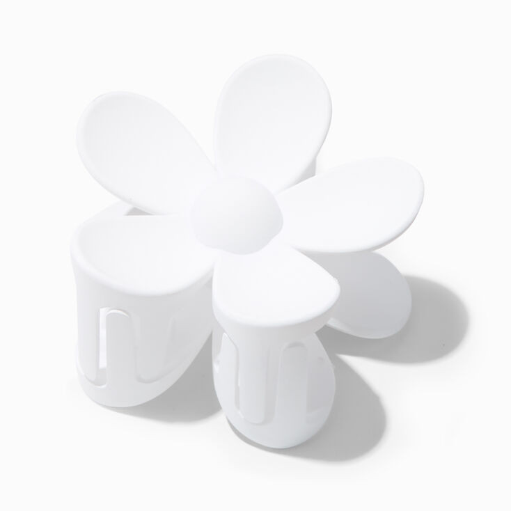 White Matte Flower Hair Claw | Claire's (UK)