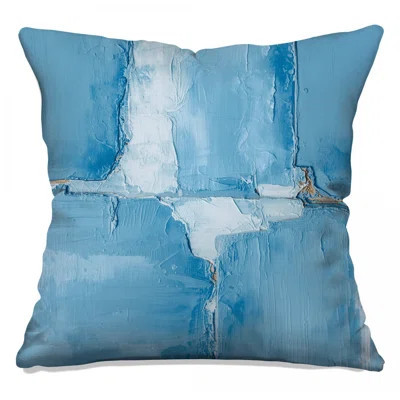 Textured Blue Abstract Double Sided Throw Pillows | Wayfair North America