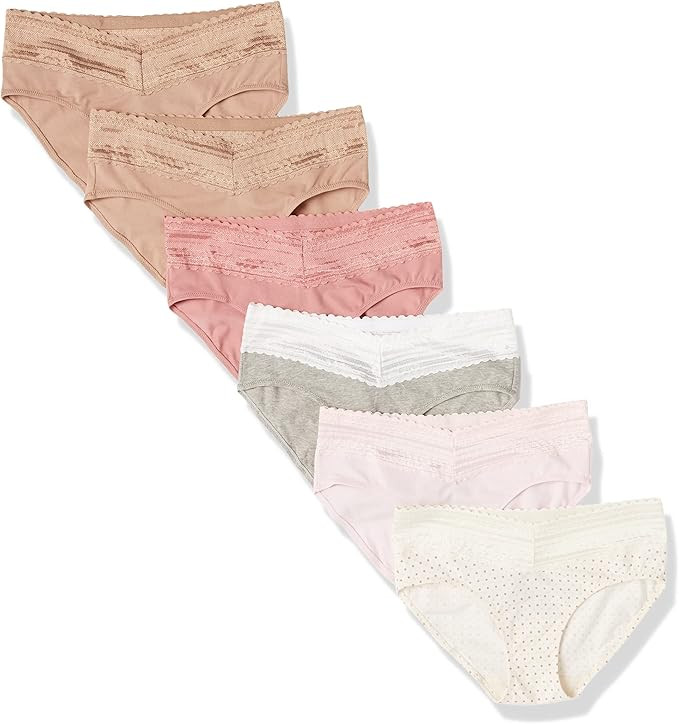 Warner's Women's Blissful Benefits Dig-free Comfort Waist With Lace Cotton Hipster 6-pack Ru2266w | Amazon (US)