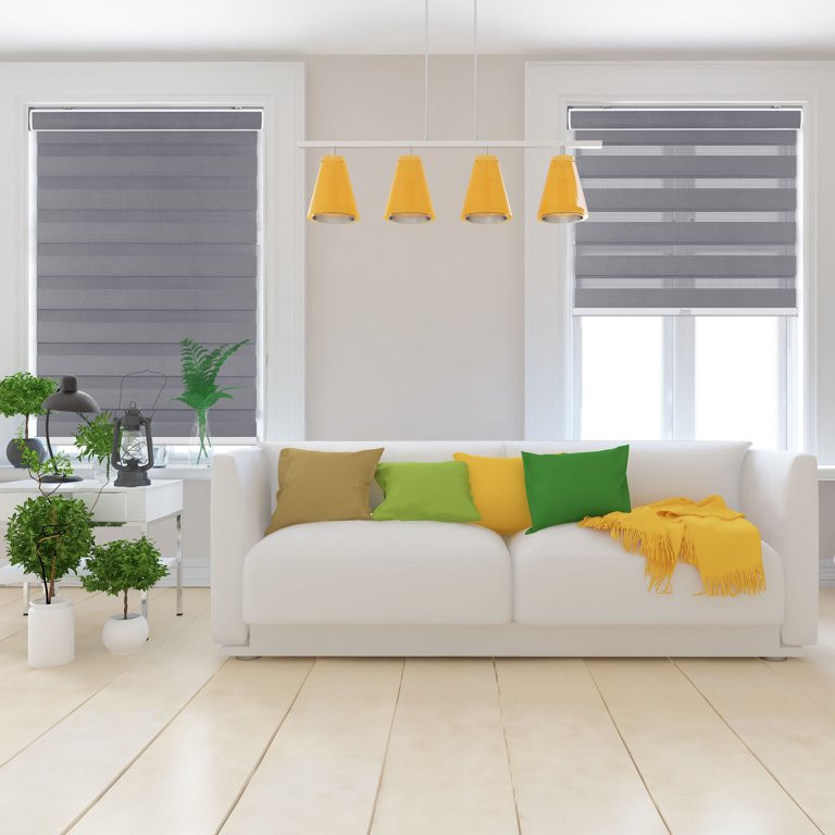 Arlo Blinds Cordless Gray Polyester Sheer Roller Shade, 60 in x 29.5 in | Walmart (US)