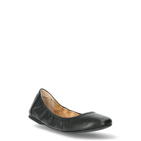 Time and Tru Women's Scrunch Ballet Flats, Wide Width Available | Walmart (US)