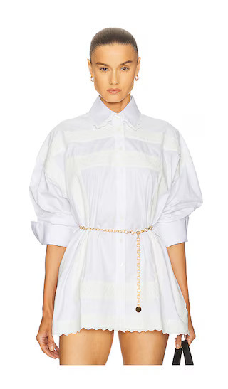 Helsa The Summer Overshirt With Vintage Swiss Embroidery in White. - size XS | Revolve Clothing (Global)