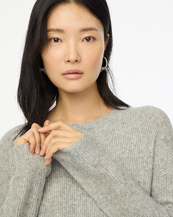 Ribbed boyfriend crewneck sweater in extra-soft yarn | J.Crew Factory