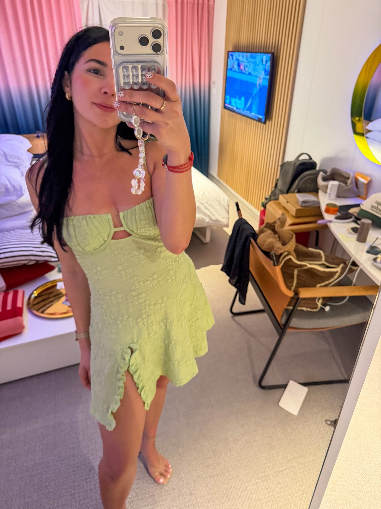 Summer vibes in Spring. Wore this babe on the last night for a Y2K bash. Lived my best life watching old clips of TRL and partying like it was 1999 🥹📺🎉

#LTKPetite #LTKTravel #LTKSeasonal