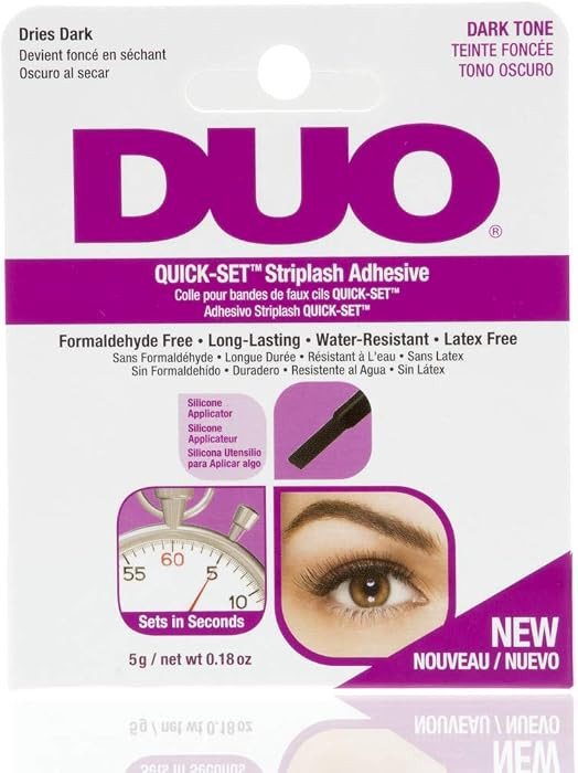 DUO Quick-Set Eyelash Glue Dark Tone \u2013 Waterproof Lash Adhesive for False Lashes, Long-Lasti... | Amazon (US)