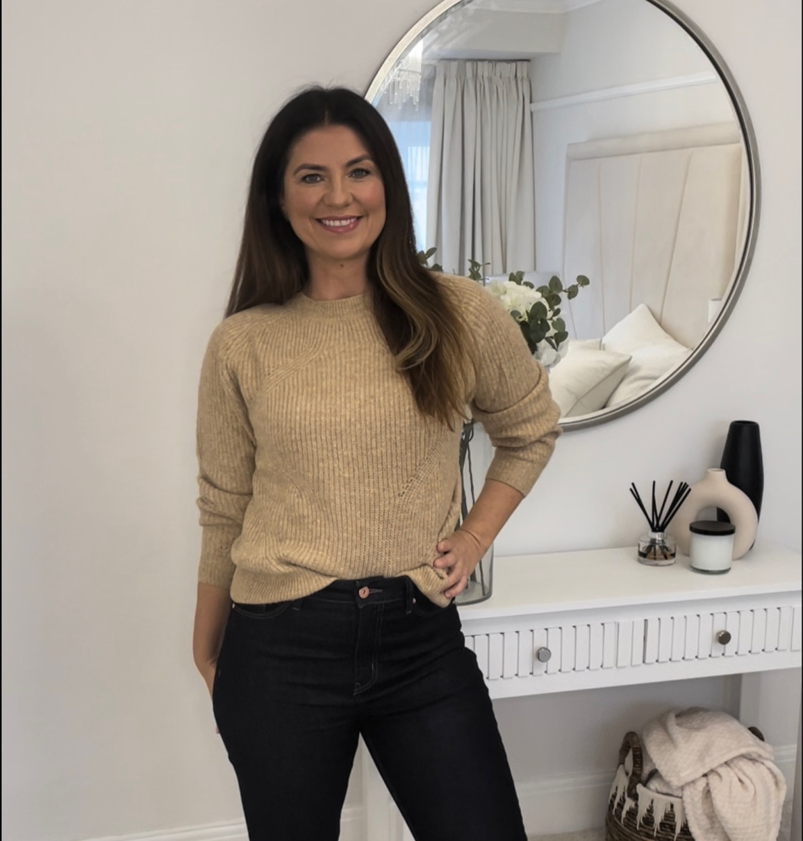 Ribbed crew neck relaxed jumper. These knits are so comfortable and can be dressed up or down. They also come in lots of different colours. I went for the autumn shades in camel & holly green. For this price you can get them all!

#LTKstyletip #LTKworkwear #LTKSeasonal