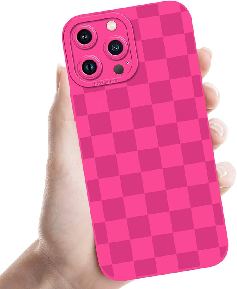 Cute Checkered Case for iPhone 15 Pro 6.1'', Checkerboard Lattice Pattern Print Design Funda Aest... | Amazon (US)