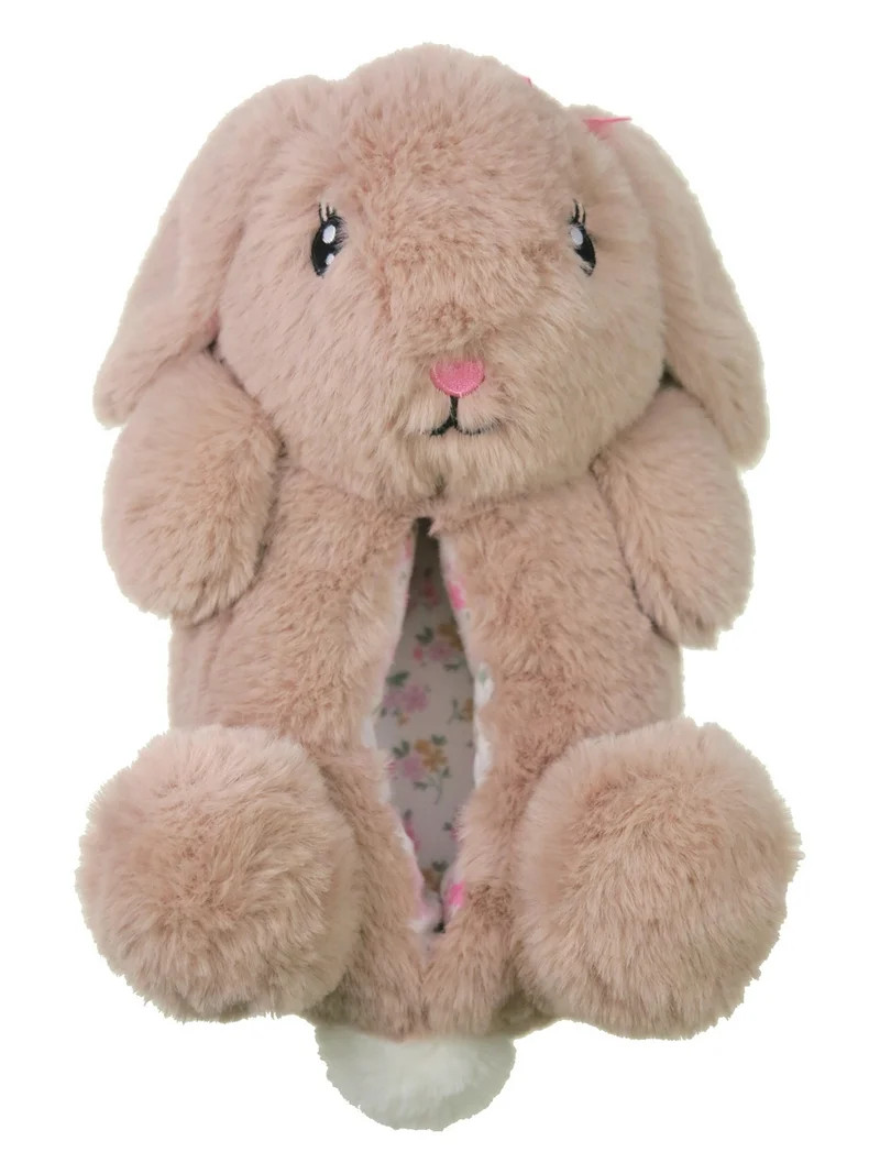 Wonder Nation Toddler & Big Girl Plush Bunny Slippers | Walmart (US)