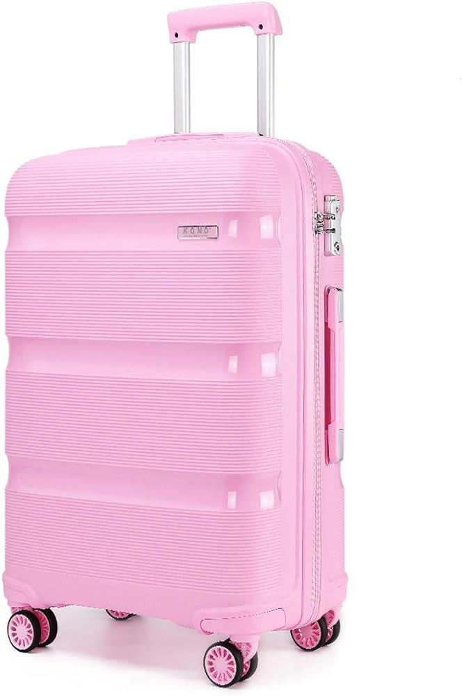 Amazon.com | Kono Carry On Luggage Hard Shell Travel Trolley 4 Spinner Wheels Lightweight Polypro... | Amazon (US)