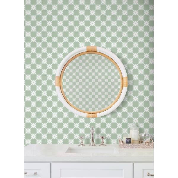 Stardust Green Checkerboard Peel and Stick Wallpaper | Bed Bath & Beyond