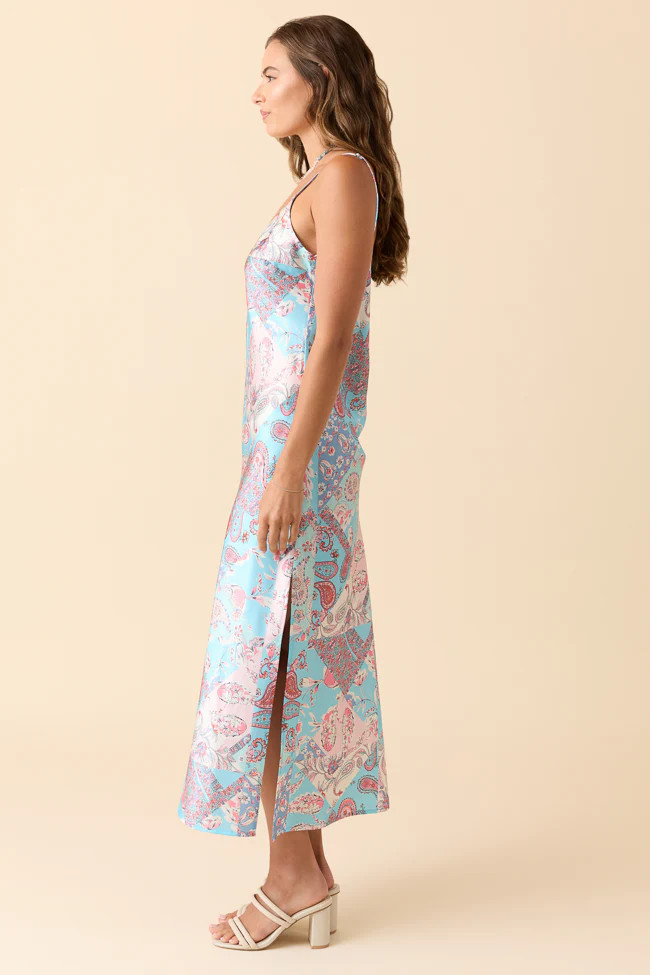Robin Blue Multi Patchwork Slip Dress FINAL SALE | Pink Lily