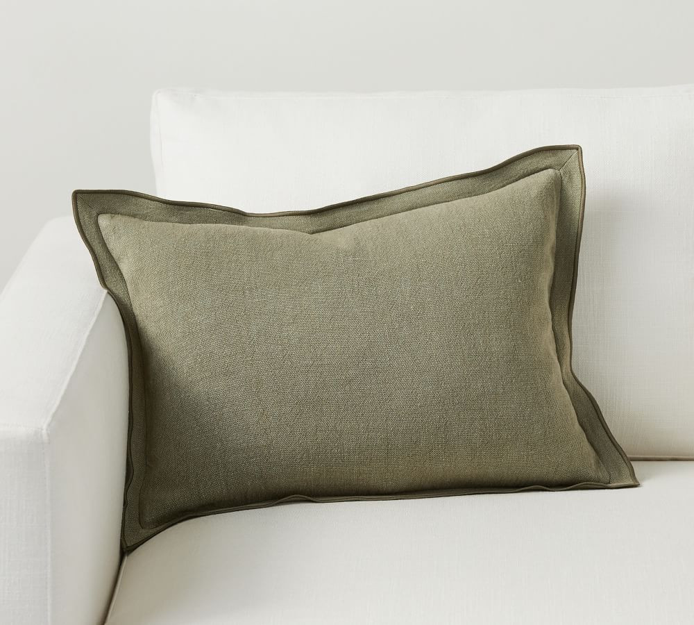 Galen Linen Lumbar Pillow Cover | Pottery Barn (US)