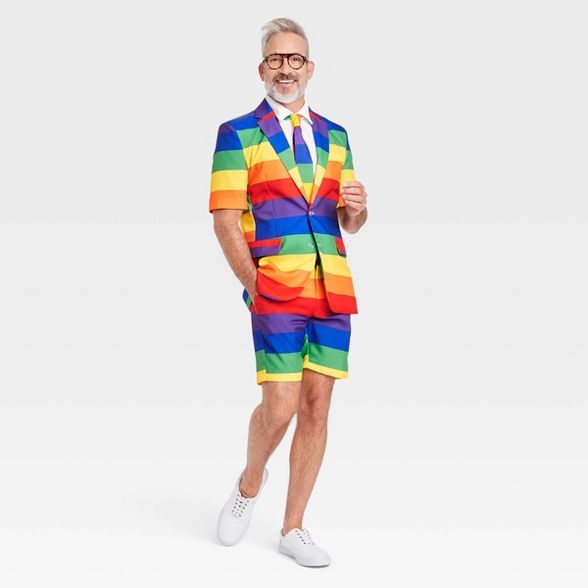 Pride Gender Inclusive Adult Rainbow Novelty Suit & Tie Set | Target