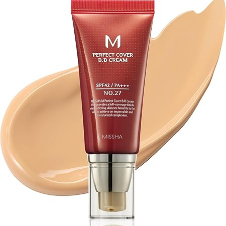 MISSHA M Perfect Cover BB Cream No.27 Honey Beige - Medium with Neutral/Warm Undertone SPF 42 PA ... | Amazon (US)