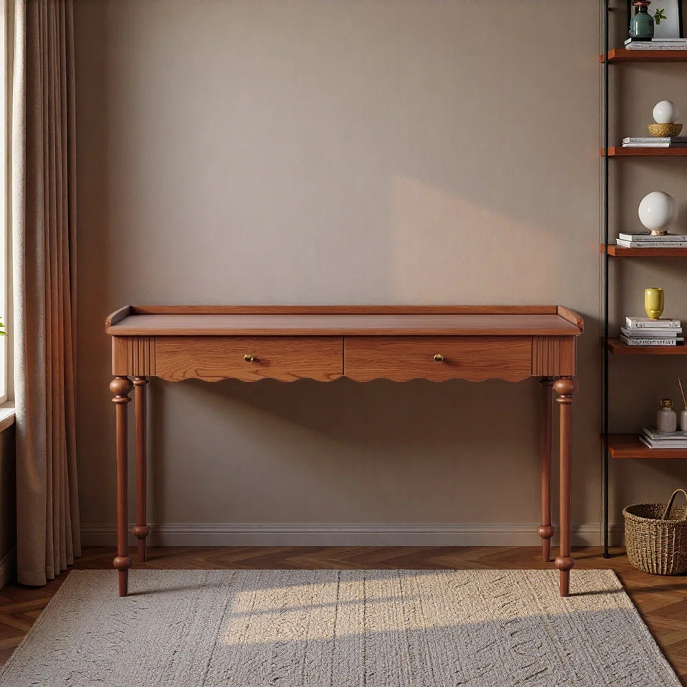 Exquisite Vintage Boxwood Solid Wood Writing desk | Wayfair North America