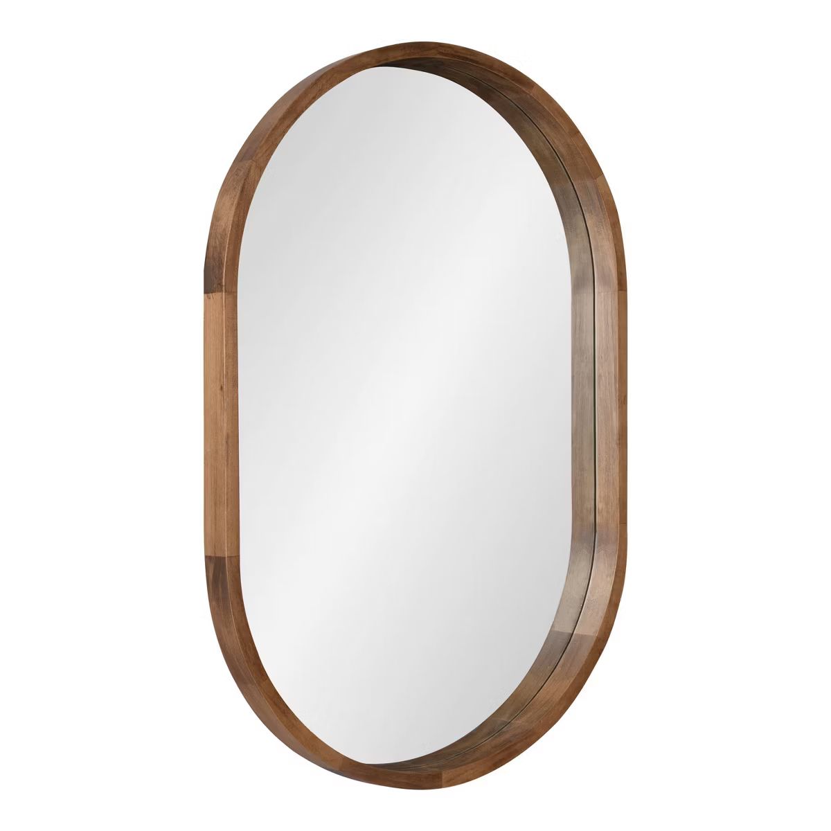 24" x 36" Hutton Wood Framed Capsule Wall Mirror Rustic Brown - Kate & Laurel All Things Decor | Target