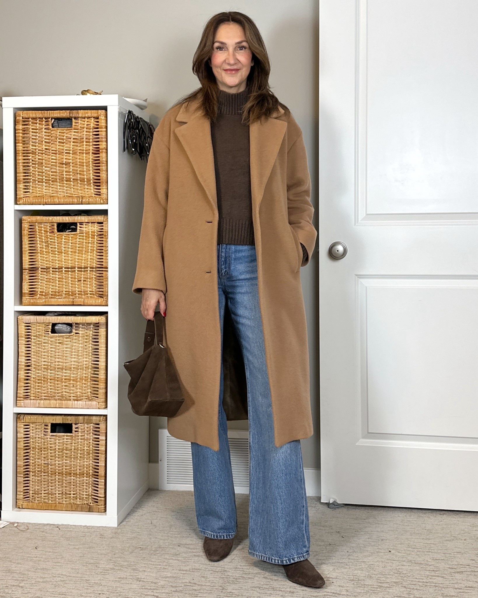 Casual dinner out! I’m 5’ 7” wearing my usual small in the coat - my fave coat, great quality and such a classic, still on sale! 
Also wearing S in the mock neck sweater, 27 in the jeans - both also on sale!
Suede boots fit tts and are such a great elevated kitten heel boot, I believe brown is sold out but other colors and regular leather are in stock & 40% off.


#LTKSaleAlert #LTKSeasonal #LTKFindsUnder100