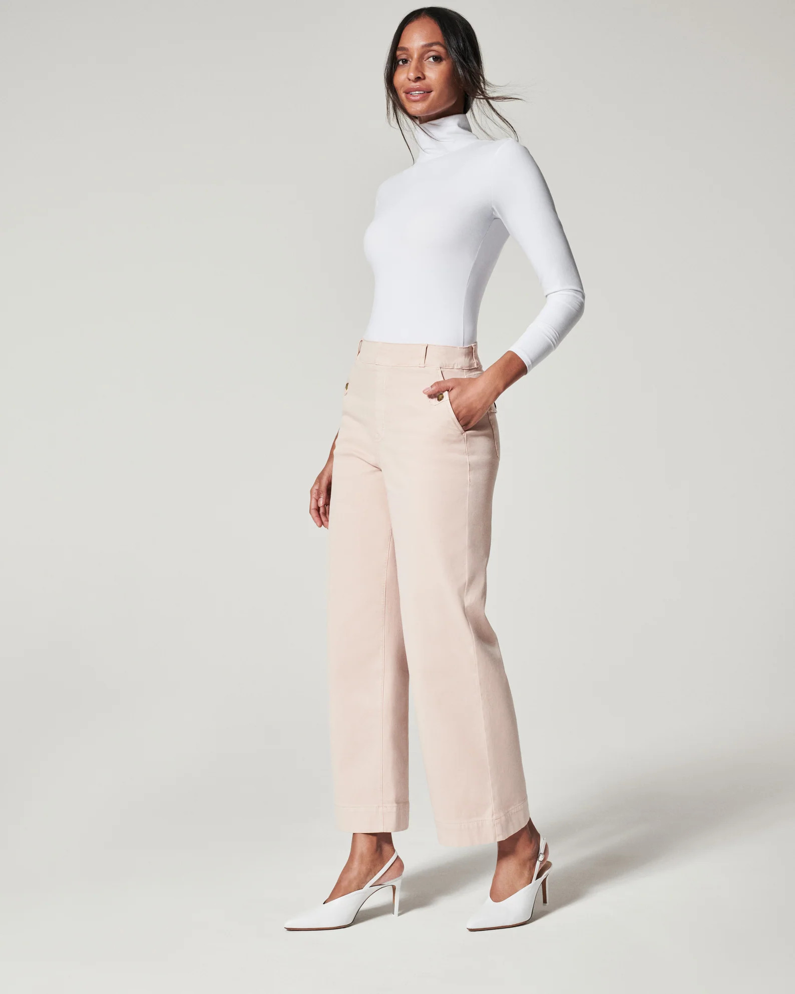 Stretch Twill Cropped Wide Leg Pant | Spanx