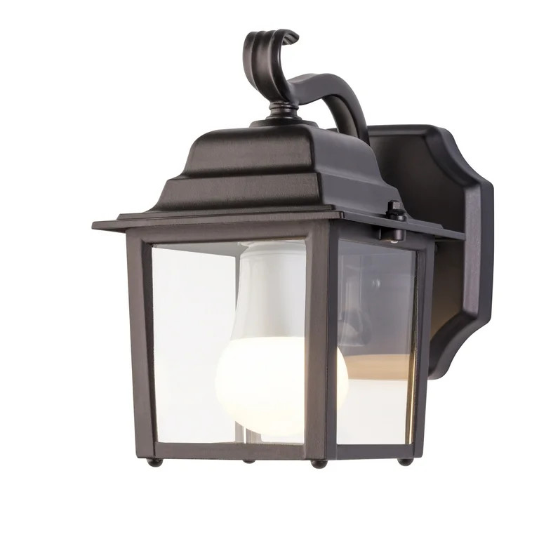 LED Compatible 7-inch Oil-Rubbed Bronze Outdoor Wall Light - Mainstays Garden Lantern (Bulb not I... | Walmart (US)