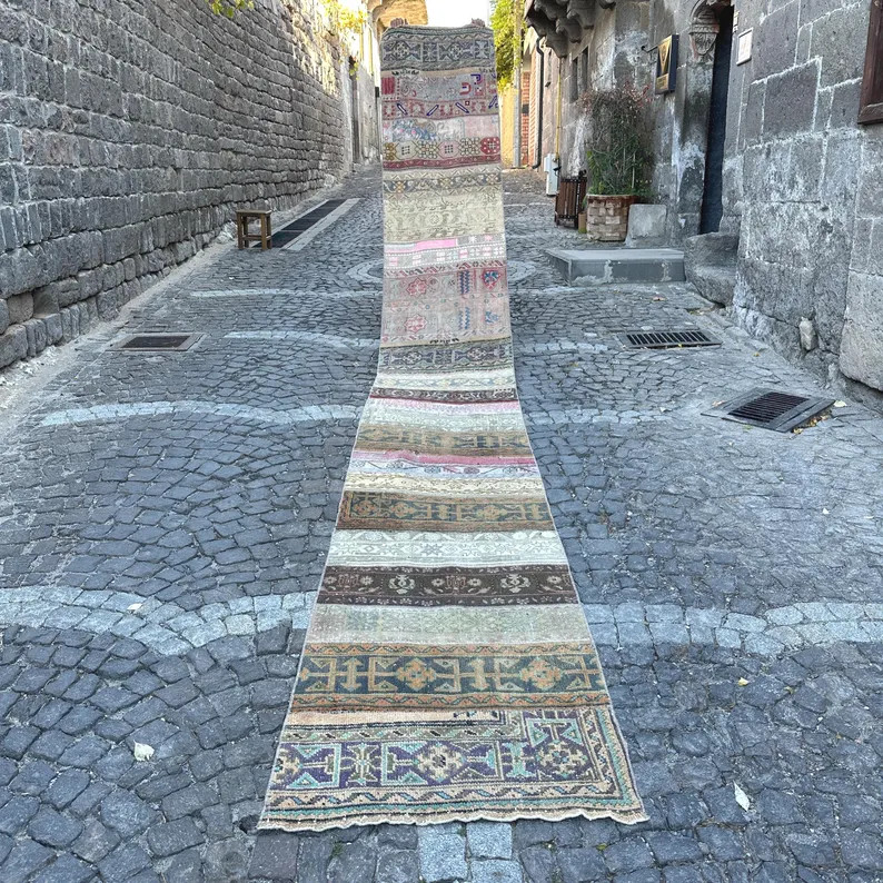 Very Long Oversize Runner – Extra Long Antique Turkish Rug – Long Narrow Corridor Carpet, 2.7... | Etsy (US)