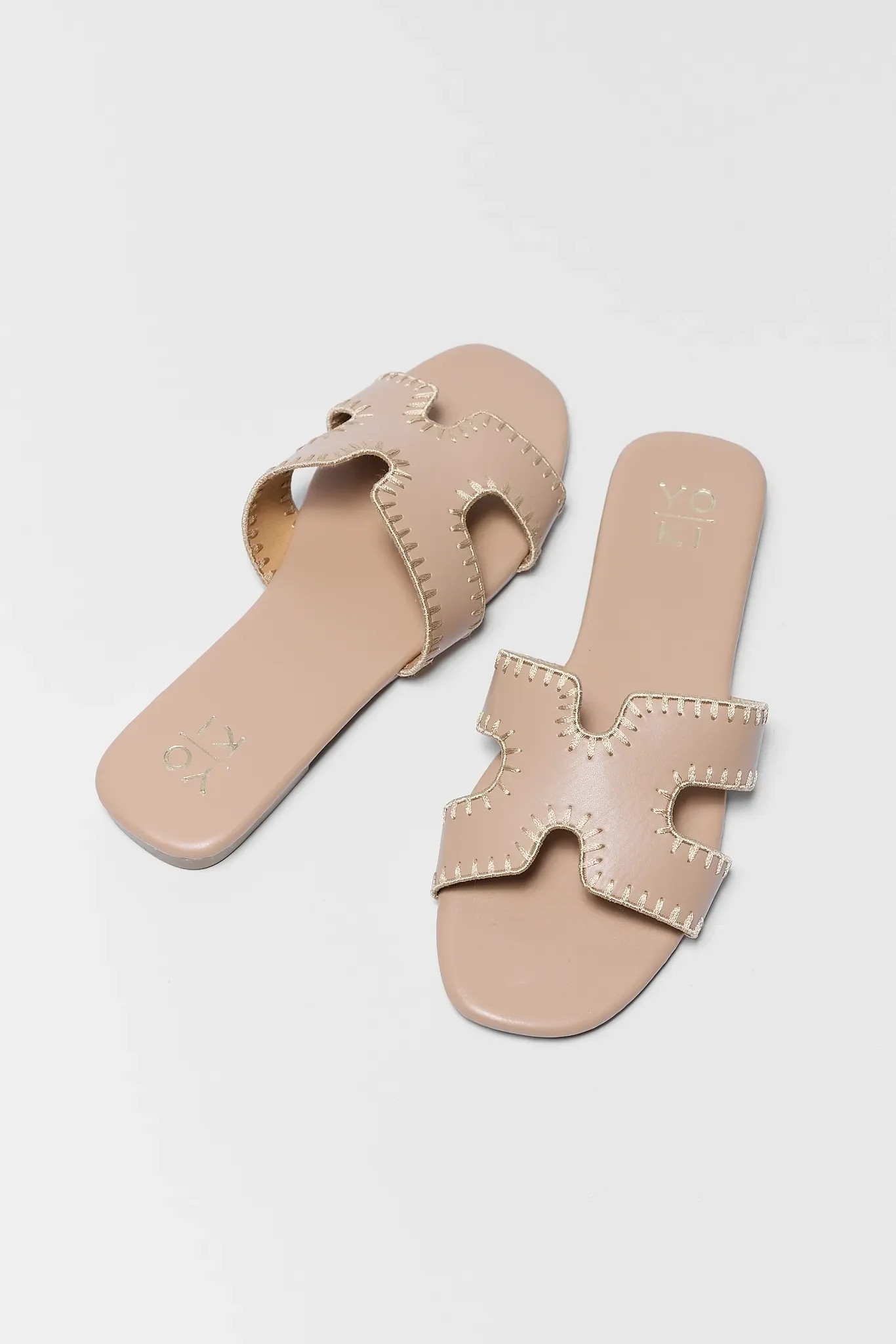 Leslie Tan Faux Leather Sandals | Avara