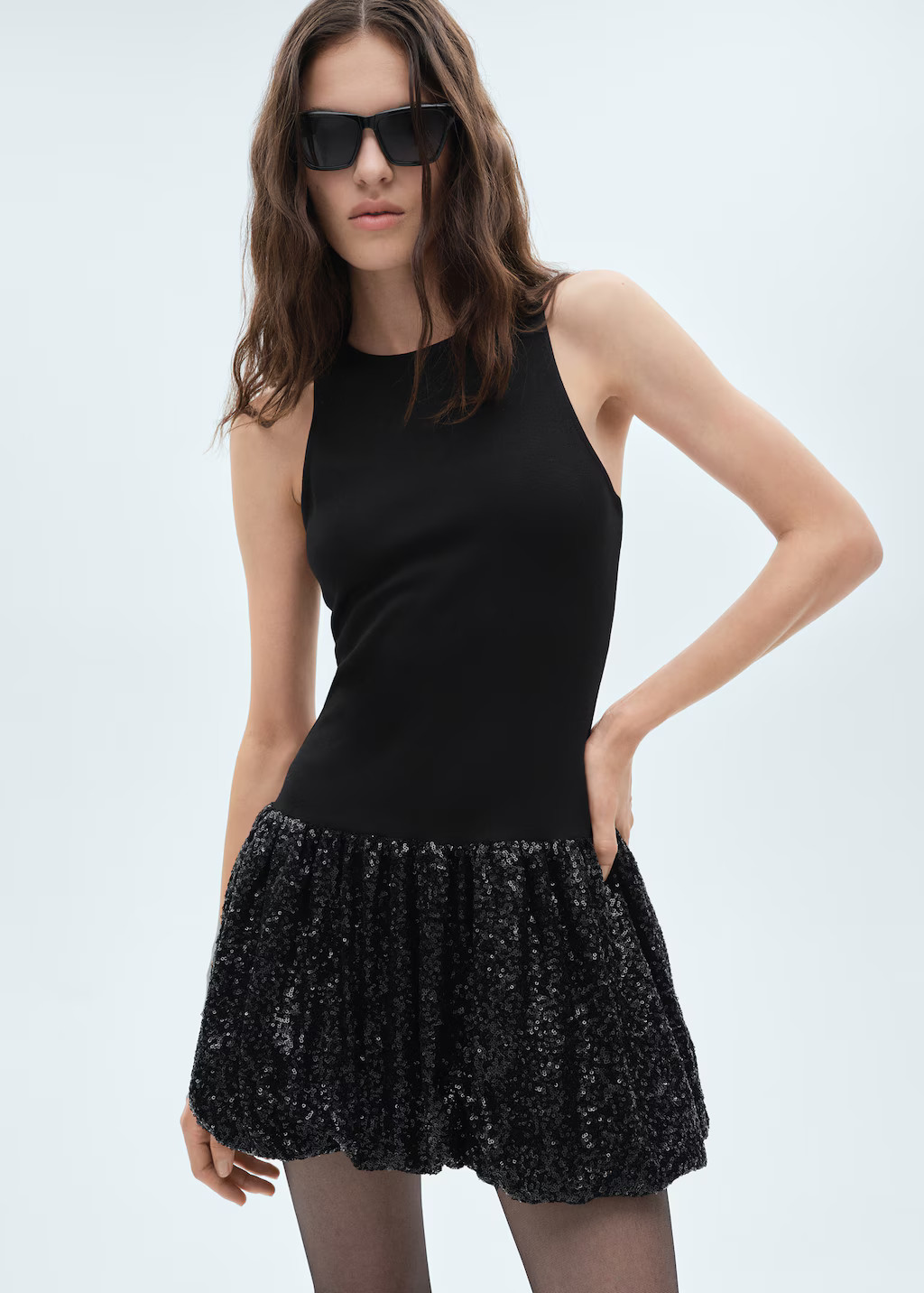Sequin balloon skirt dress - Women | MANGO USA | Mango (US/MX/AU)