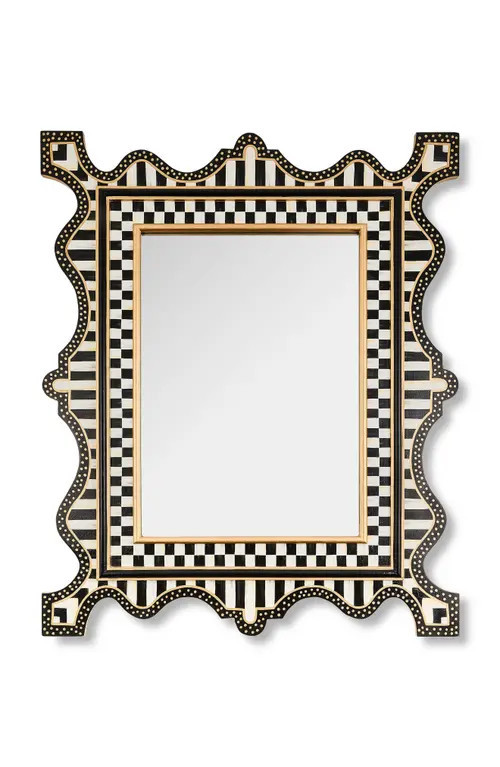 MACKENZIE CHILDS Courtly Check Large Wall Mirror in Black at Nordstrom | Nordstrom