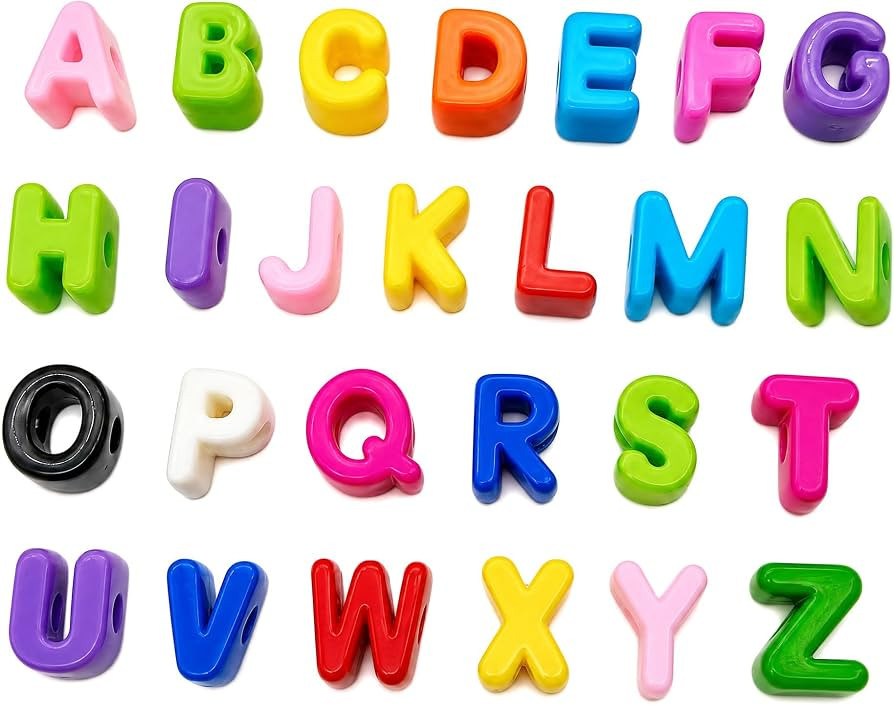OVRUNS 26Pcs Large Letter Beads with Horizontal Hole Acrylic Alphabet Beads | Amazon (US)