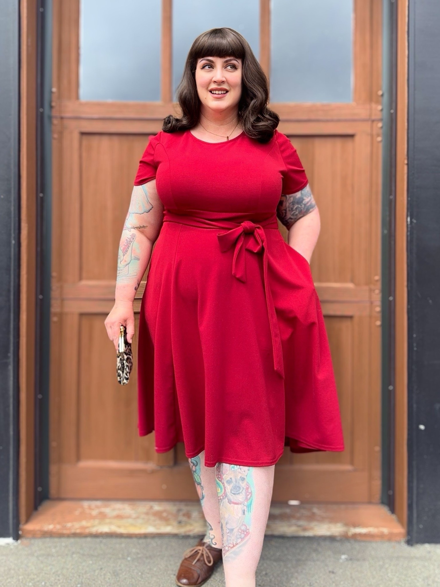 Plus size dress with attached belt, hi-lo hem and pockets

#LTKPlusSize #LTKFindsUnder50 #LTKOver40