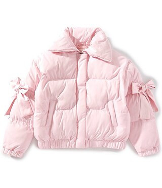 GB Little Girls Bow Sleeve Puffer Jacket | Dillard's | Dillard's