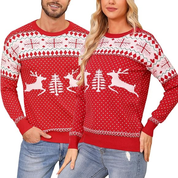 Nieery Jersey Suéter de Navidad Unisex Manga Larga Suéteres Invierno de Cuello Redondo Christma... | Amazon (ES)
