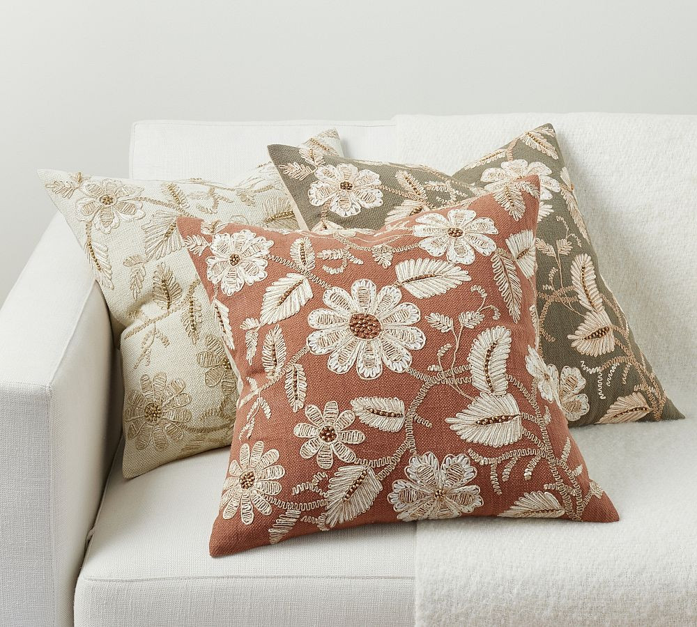 Corin Embroidered Pillow | Pottery Barn (US)