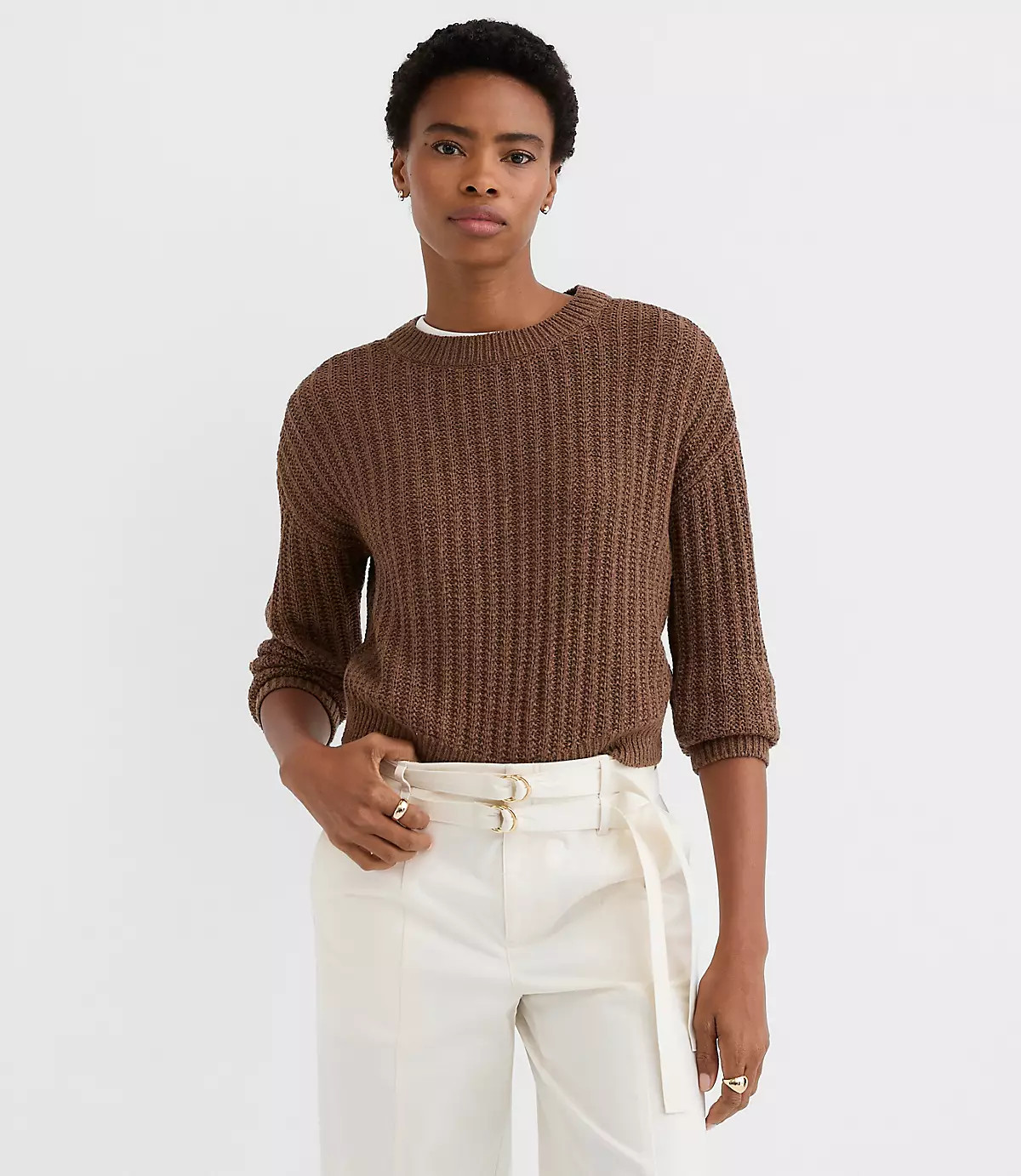 Petite Ribbed Relaxed Sweater | LOFT