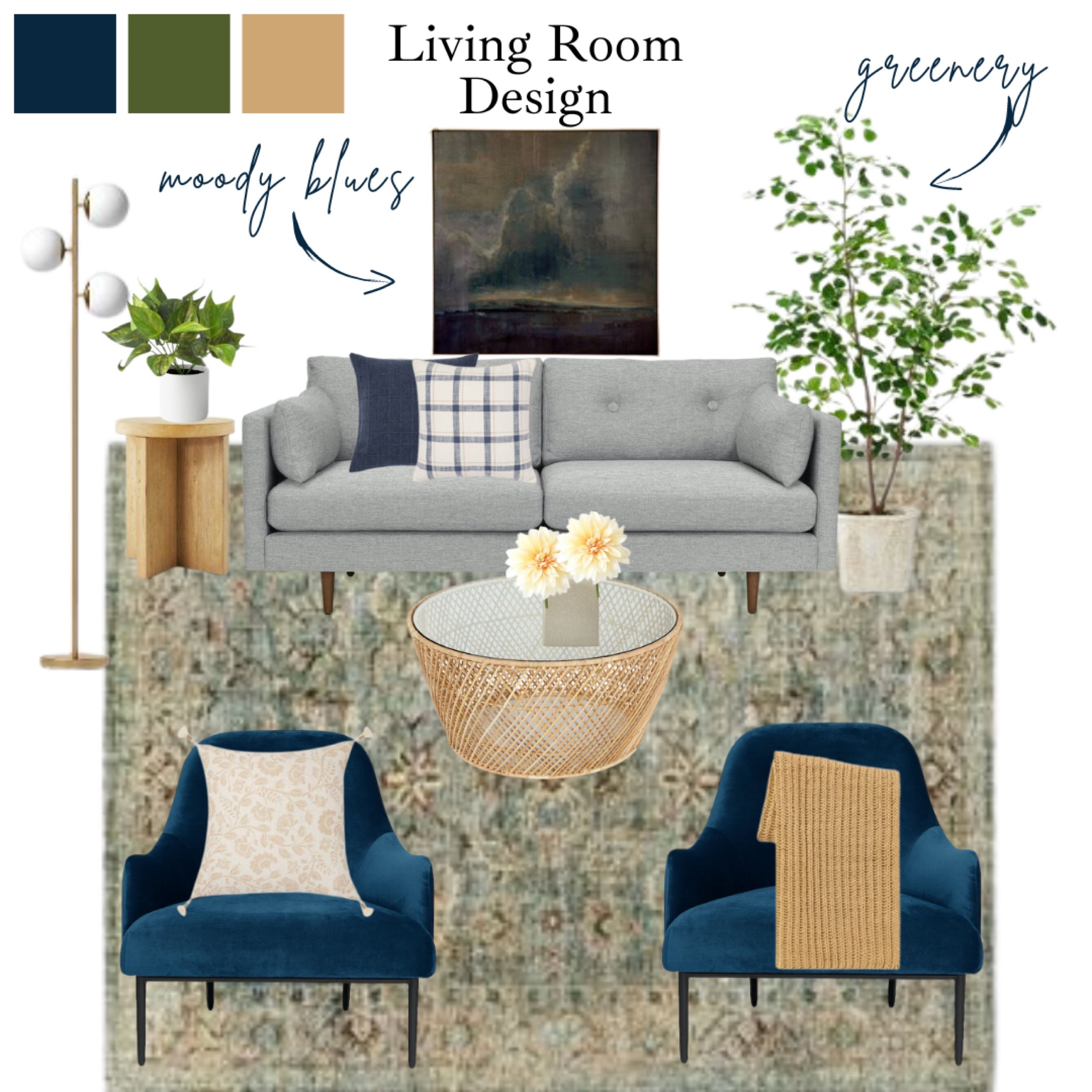 This living room design is a collection of furniture pieces from Article and budget-friendly finds from Target (Studio McGee &Threshold) I combined moody blues and warm tones to crest this cozy interior space.

#LTKhome