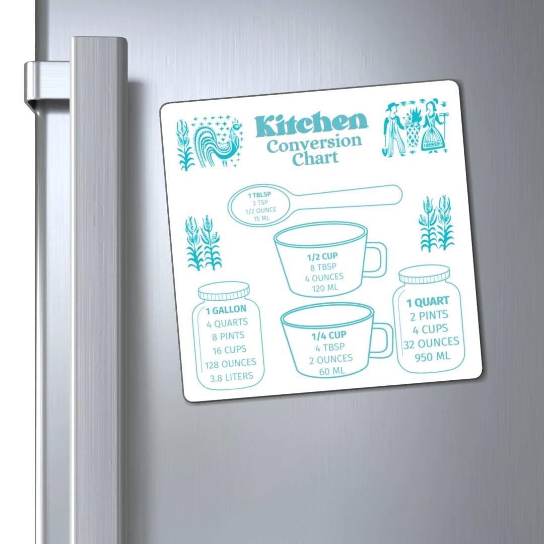 Pyrex Vintage Bowls and Bakeware Butterprint Pattern Kitchen Conversion Chart Magnet - Etsy | Etsy (US)