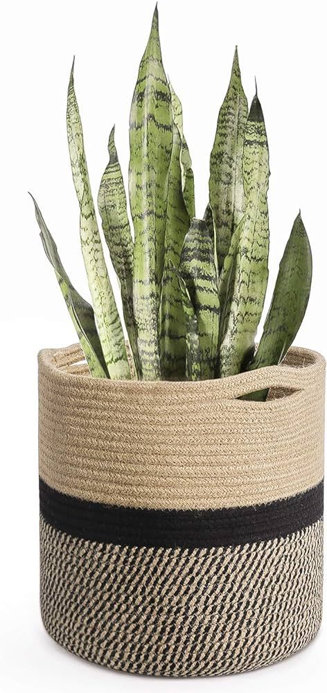 TIMEYARD Sturdy Jute Rope Plant Basket Modern Woven Basket for 10" Flower Pot Floor Indoor Plante... | Amazon (US)