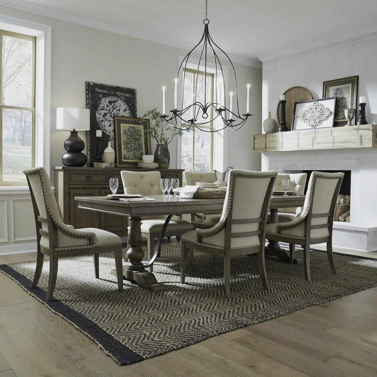Aisja 7 Piece Trestle Table Set | Wayfair North America