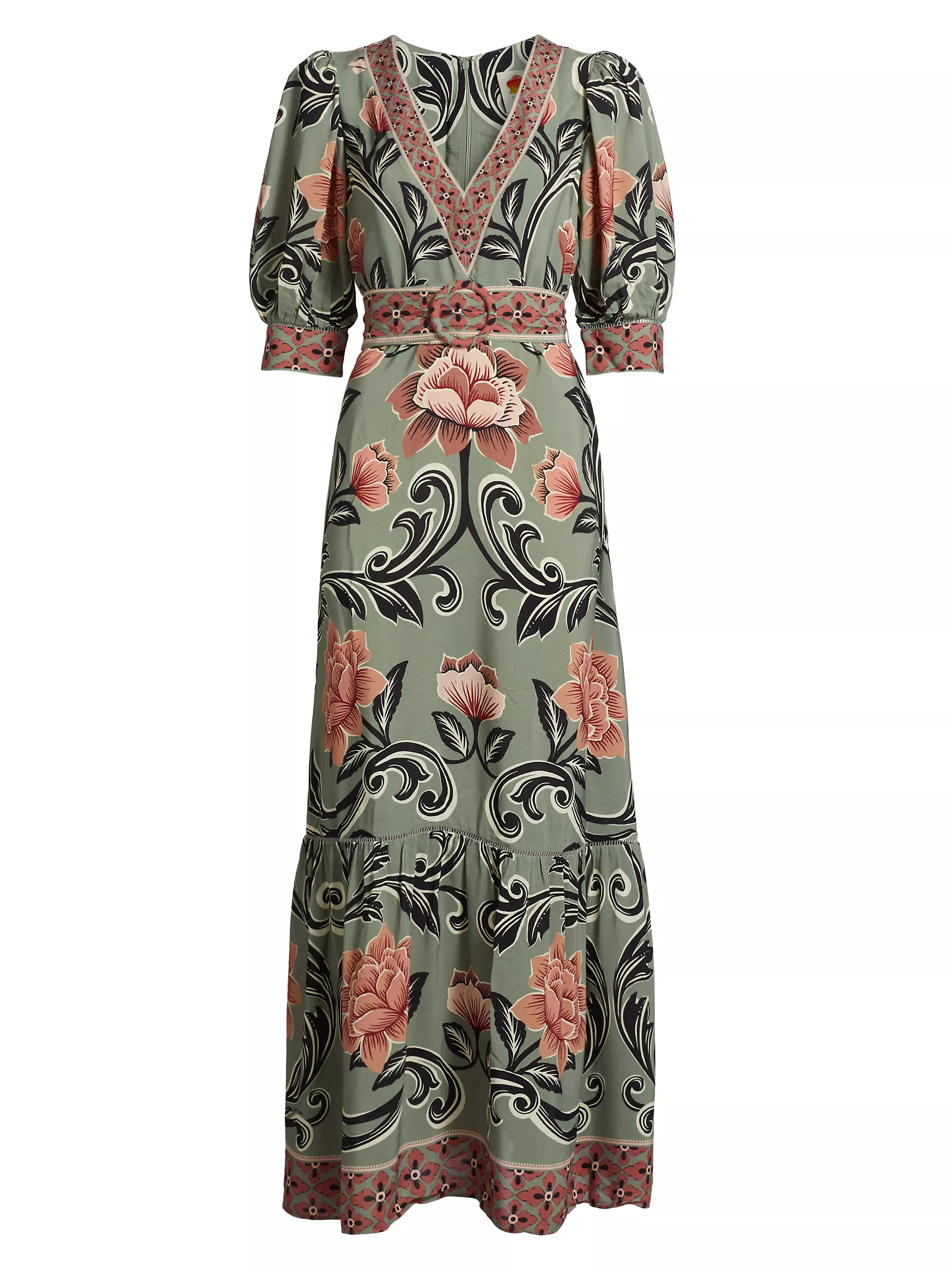 Farm RioArabesque Floral V-Neck Maxi Dress | Saks Fifth Avenue