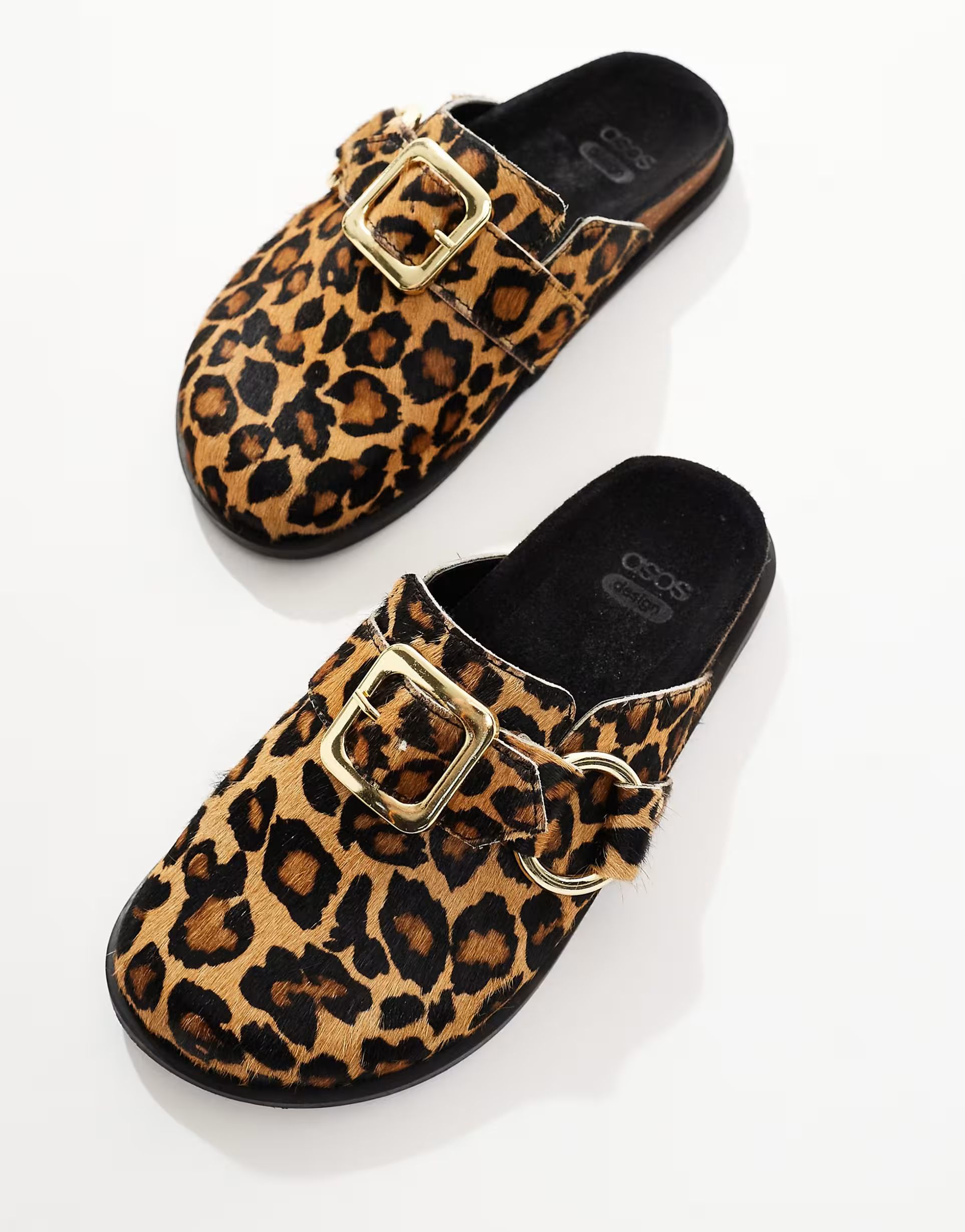 ASOS DESIGN Muse Premium leather mule in leopard | ASOS (Global)