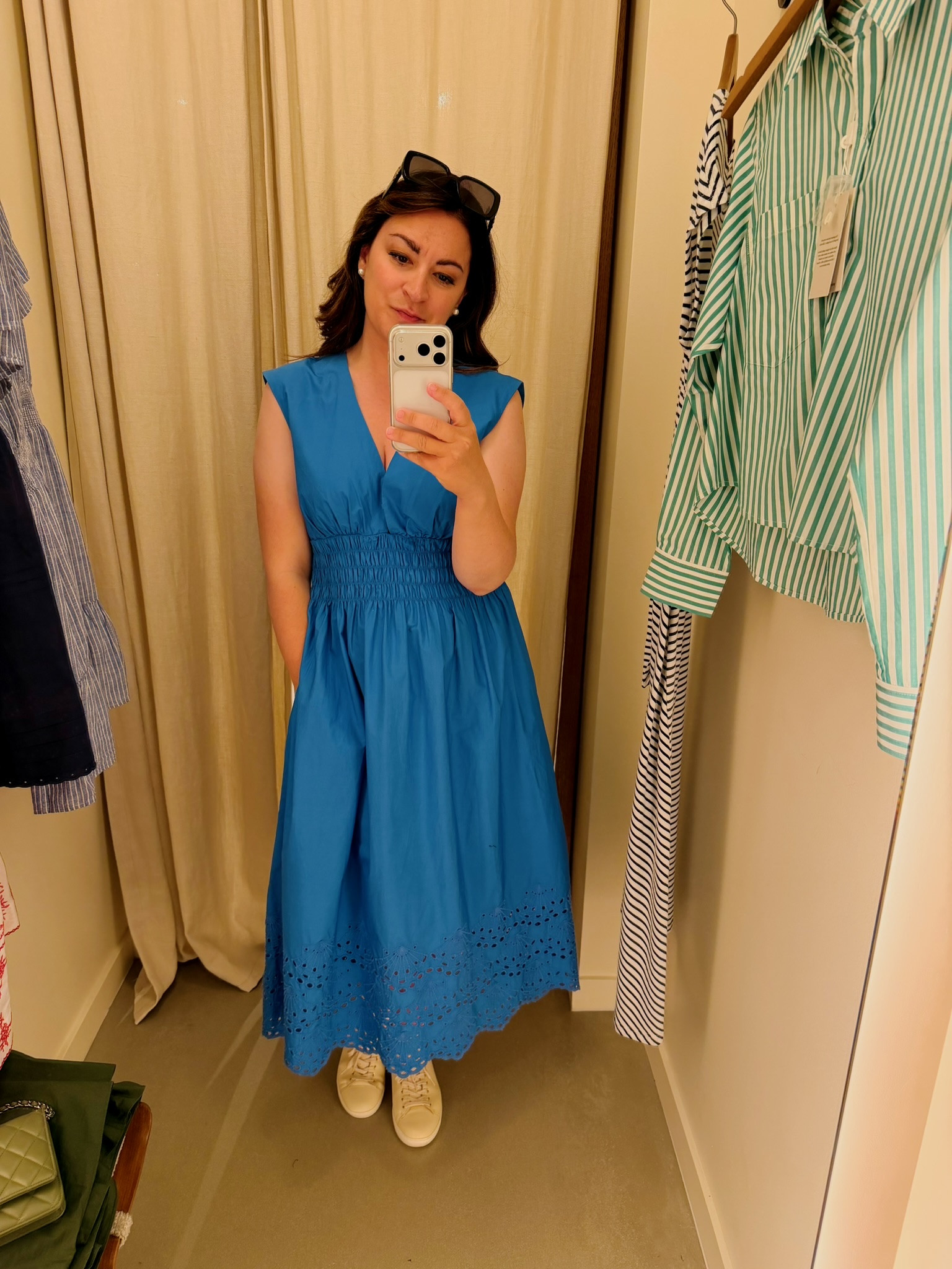 Such a pretty pop of blue 💙 The eyelet detail makes this one so good for late summer now and transitioning into fall later!

#LTKootd #LTKSeasonal #LTKSaleAlert