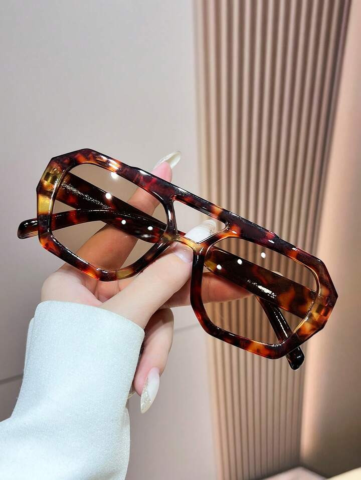 1pc Asymmetrical Y2K Summer Beach Vacation Fashion Glasses Color Blocking Boho Vacay Vacay Vibes | SHEIN