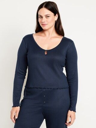 Cozy Lettuce-Edge Pajama Top | Old Navy (US)