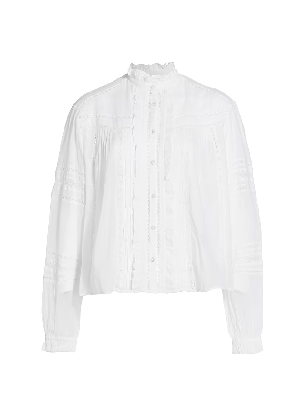 Isabel Marant Étoile Metina Ruffle &amp; Lace Blouse | Saks Fifth Avenue