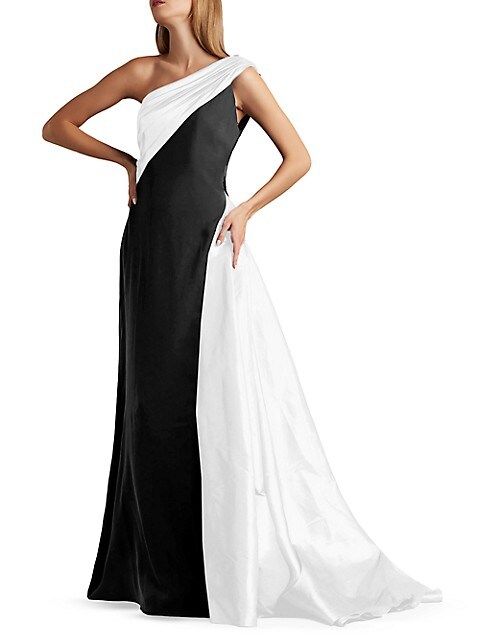 One-Shoulder Crepe Taffeta Gown | Saks Fifth Avenue