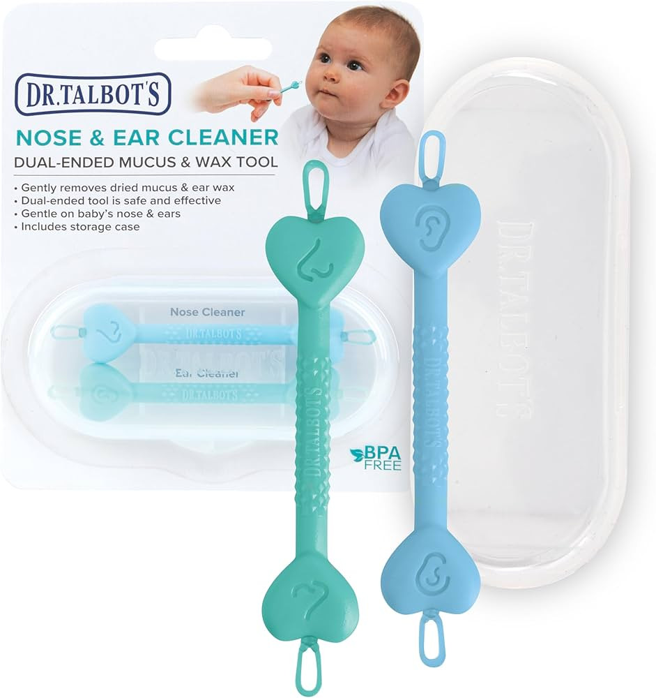 Dr. Talbot’s Baby Safe Nose and Ear Cleaner Set with Hygienic Travel Case, Gentle Dual-Ended Ea... | Amazon (US)