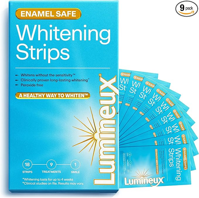 Lumineux Teeth Whitening Strips Kit - 9 Treatments (1 Month) - Peroxide Free - Enamel Safe for Wh... | Amazon (US)