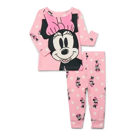 Minnie Mouse Toddler Long Sleeve Top and Pants Pajama Set, 2-Piece, Sizes 12M-5T | Walmart (US)