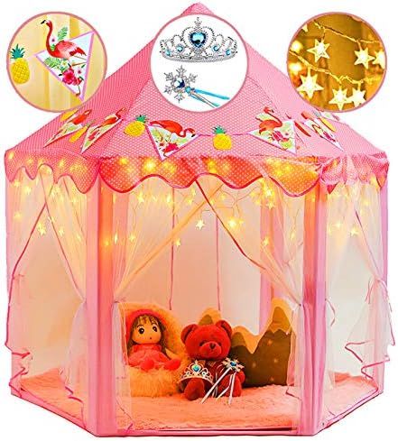 crayline Princess Tent for Girls with LED Star Lights, Play Tent for Girls Birthday Gifts Playhou... | Amazon (US)