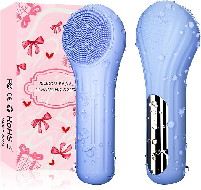 Silicone Face Scrubber, Waterproof Electric Facial Cleansing Brush for Men & Women, Rechargeable ... | Amazon (US)